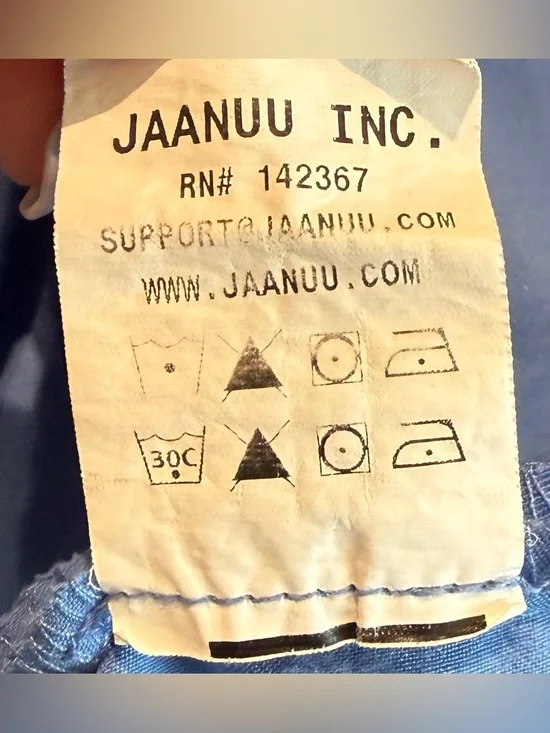 Jaanuu Women's V-Neck Scrub Top - Periwinkle Blue - Size S - Picture 4 of 5